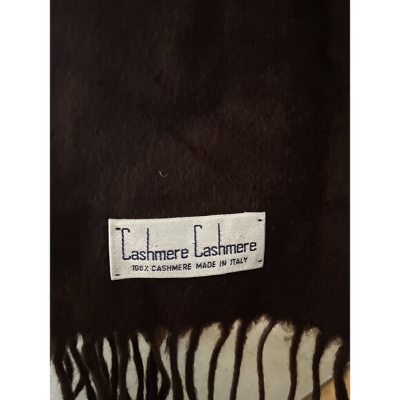 Vintage Cashmere Cashmere 100% Cashmere Brown Scarf - Picture 2 of 2